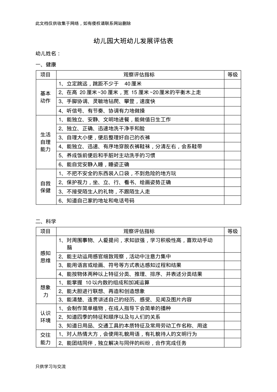 幼儿园幼儿发展评估表学习资料.pdf_第1页