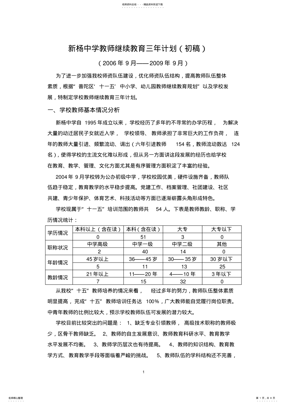 2022年2022年教师继续教育三年计划 .pdf_第1页