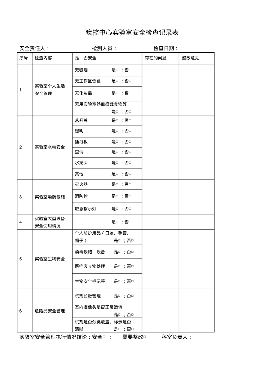 实验室安全检查记录表.pdf_第1页