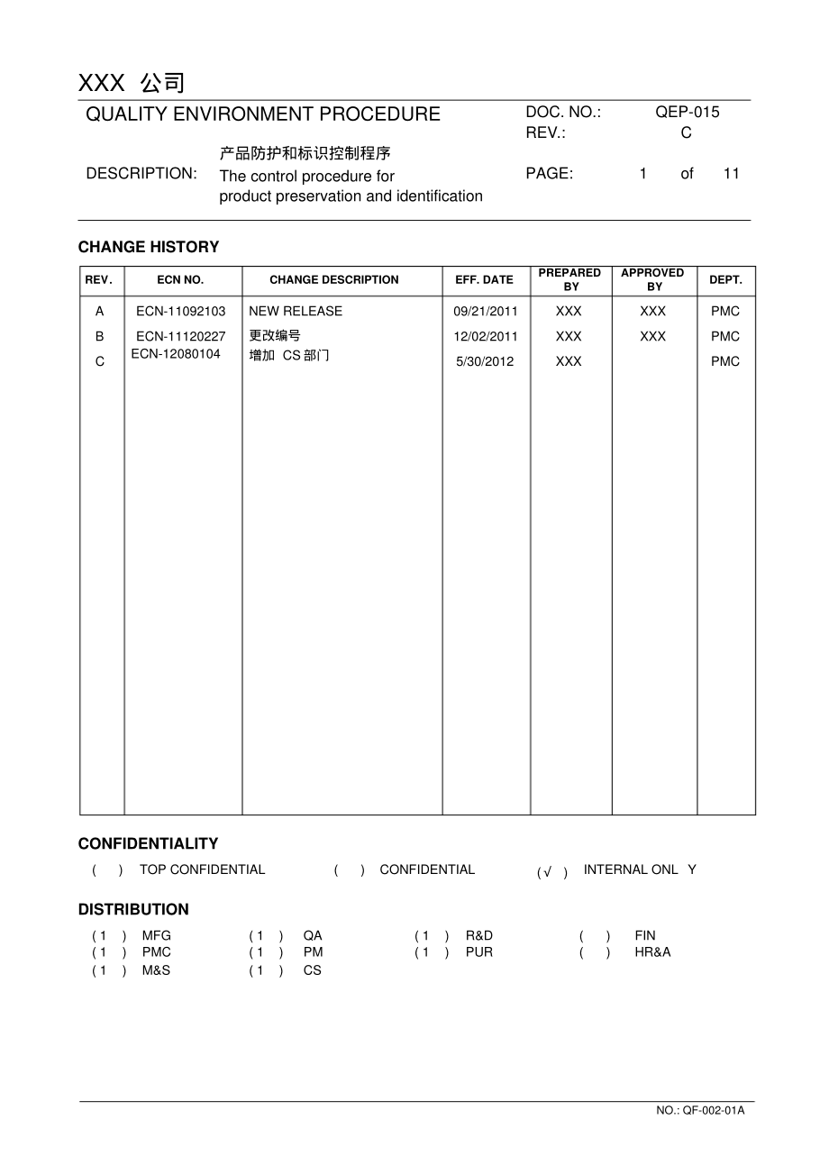 产品防护和标识控制程序.pdf_第1页