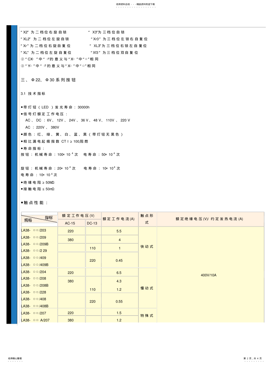 2022年2022年江阴长江电气按钮型号 .pdf_第2页