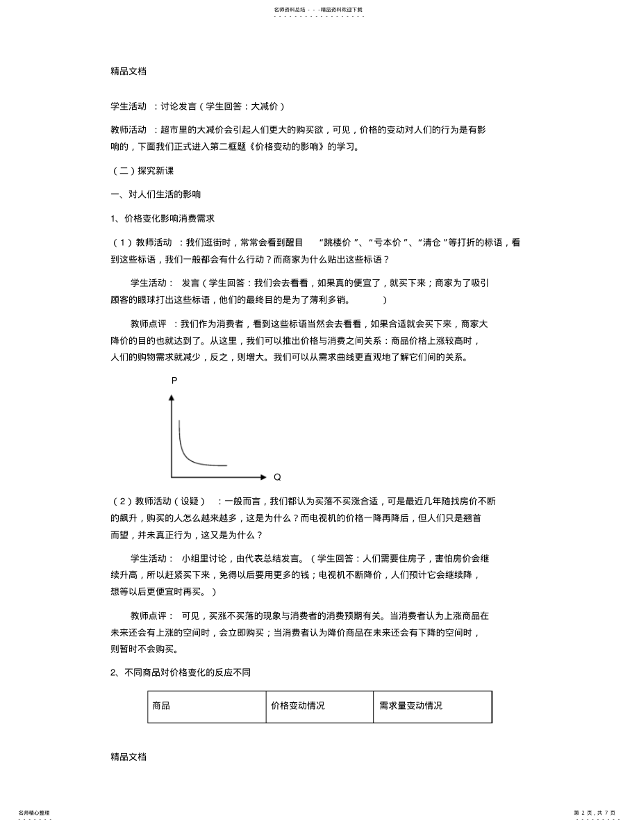 2022年最新《价格变动的影响》教案 .pdf_第2页