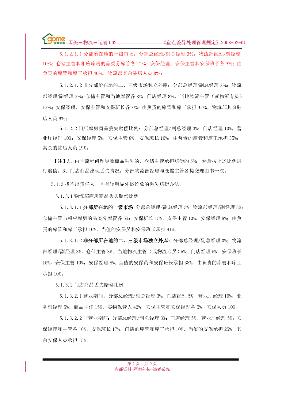 家电卖场超市大型百货运营资料 电器 物流 运管002 盘点差异处理管理规定V2.0.doc_第2页