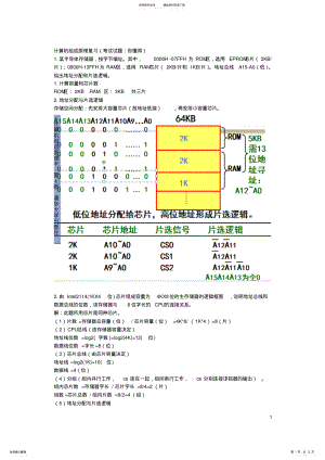 2022年2022年计算机组成原理复习 .pdf