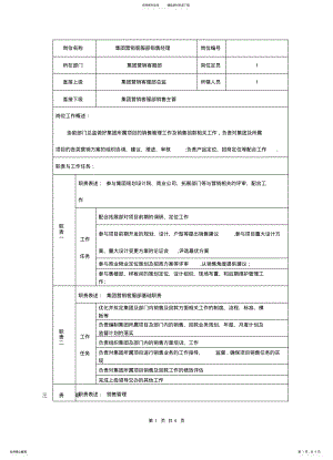 2022年2022年集团营销客服部销售经理职位说明书 .pdf