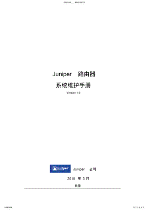 2022年Juniper路由器维护手册v. .pdf