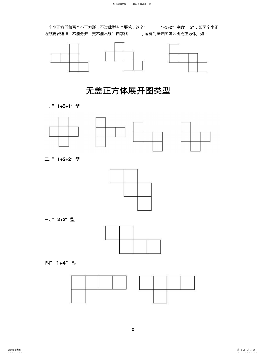 2022年正方体的展开规律可用 .pdf_第2页