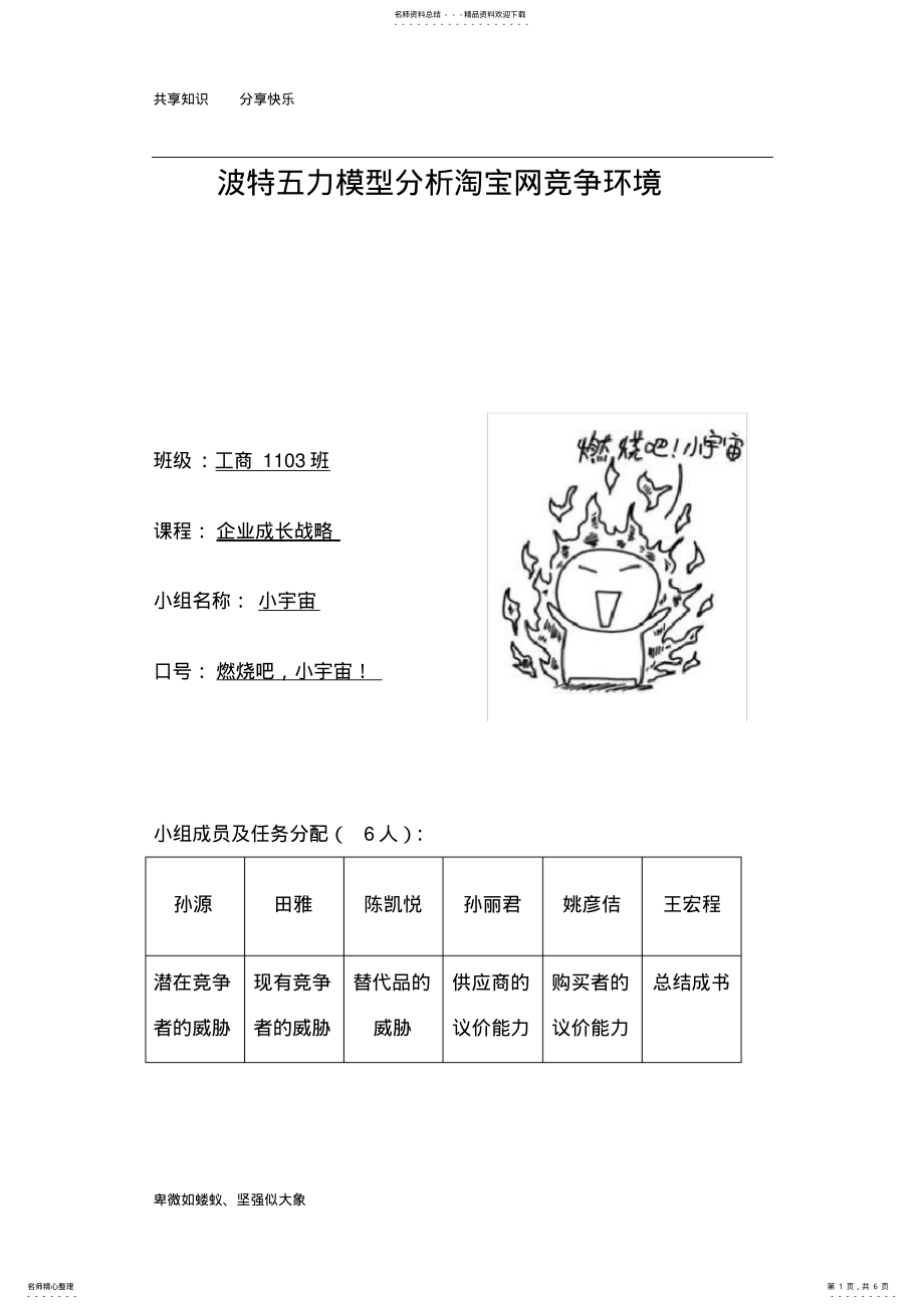 2022年波特五力模型分析淘宝网竞争环境 3.pdf_第1页