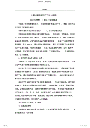 2022年2022年计算机基础实习工作总结报告 .pdf