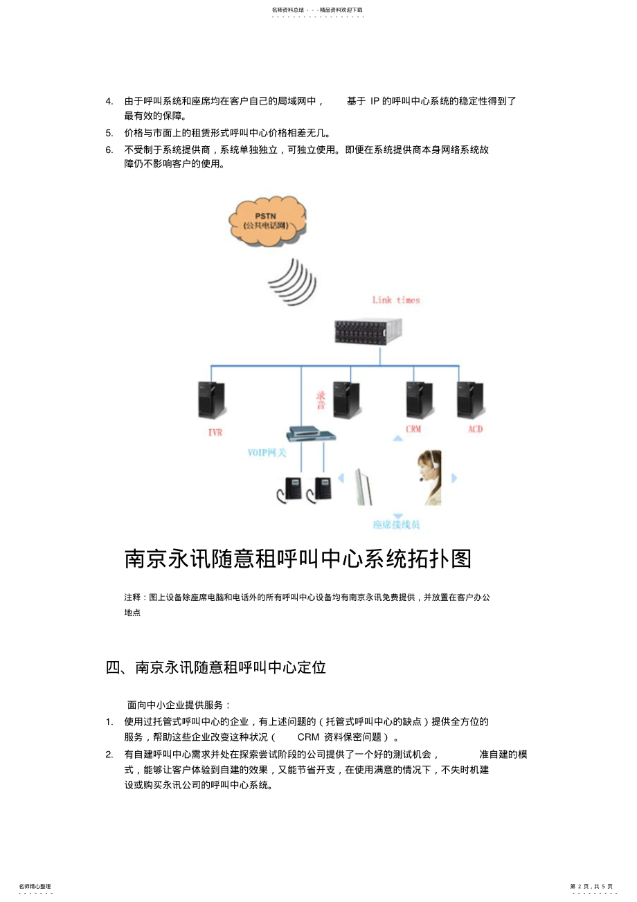 2022年永讯随意租呼叫中心推广方案书 .pdf_第2页