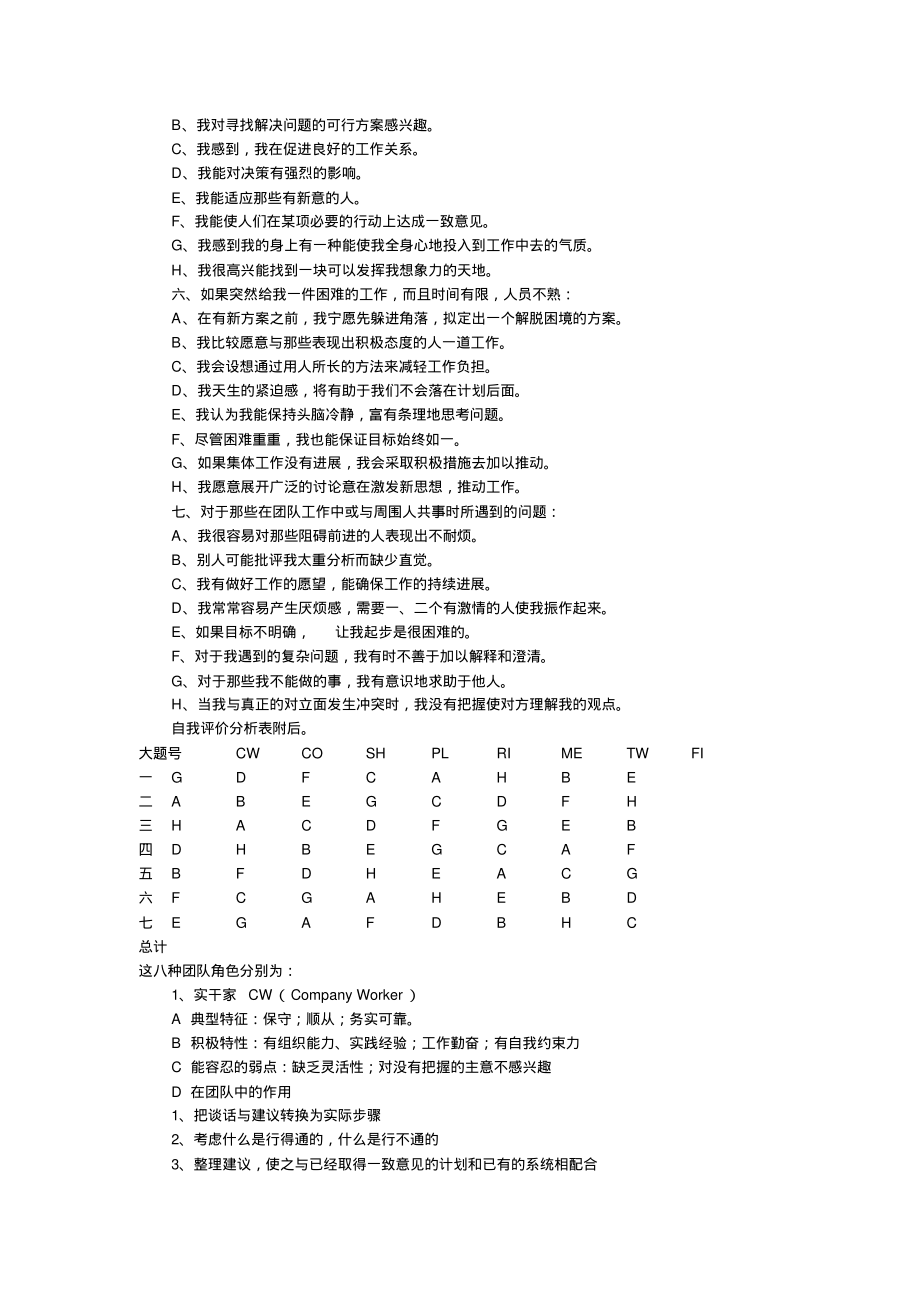 贝尔宾团队角色自测问卷.pdf_第2页