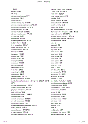 2022年气象常用专业英语词汇 .pdf