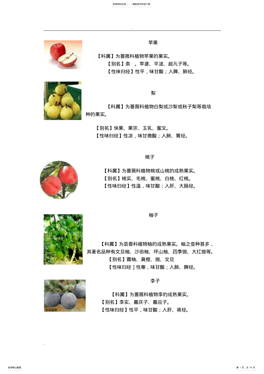 2022年水果的性味归经 .pdf_第1页