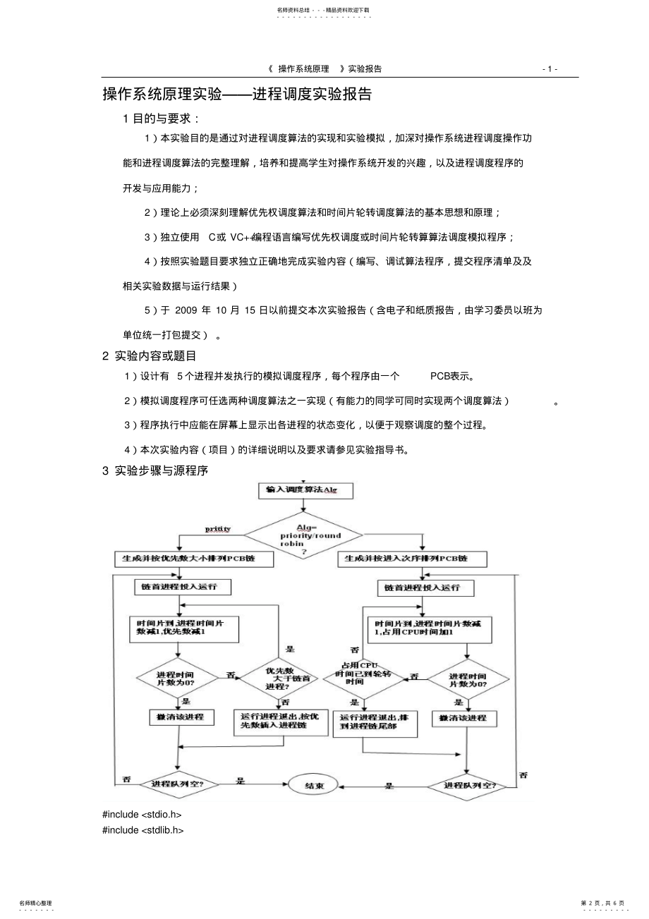 2022年2022年进程调度+C语言+操作系统实验 .pdf_第2页