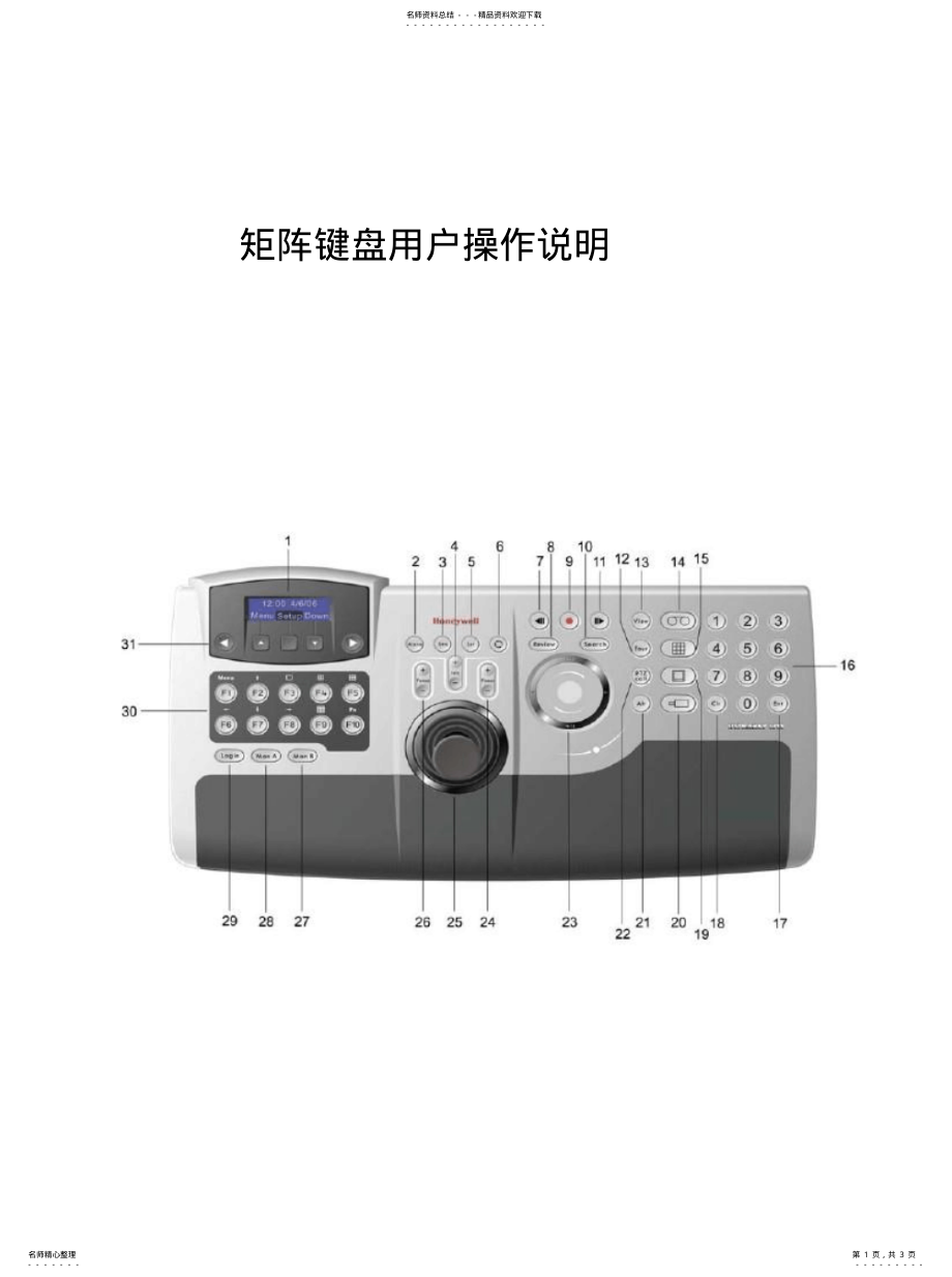 2022年2022年霍尼韦尔矩阵用户操作说明 .pdf_第1页