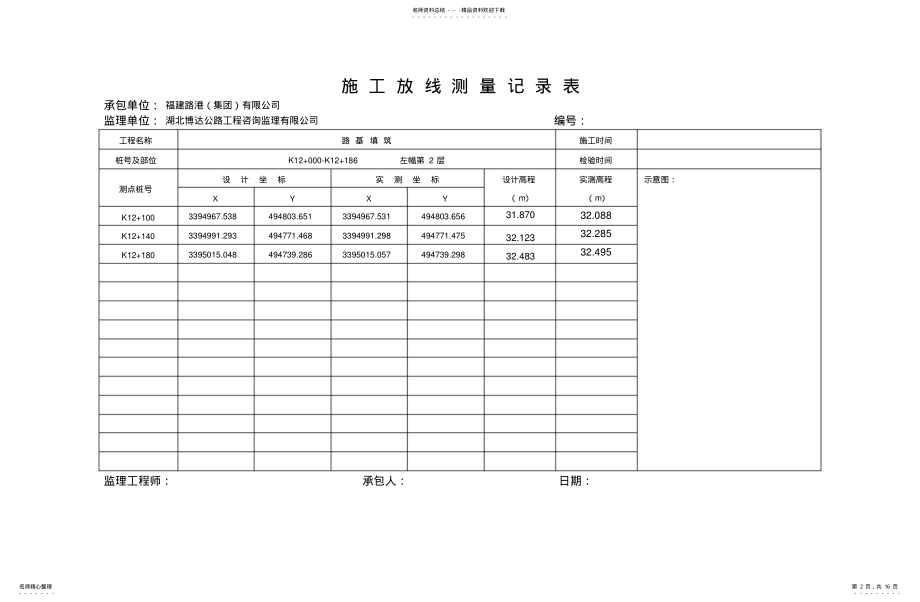 2022年2022年路基放样记录表 .pdf_第2页