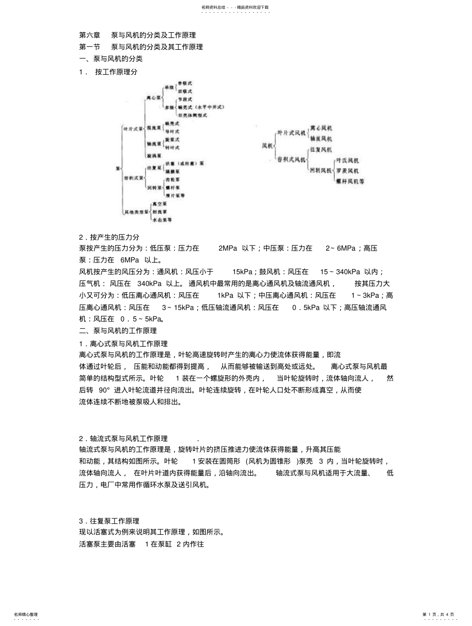 2022年泵与风机的分类及工作原理 .pdf_第1页