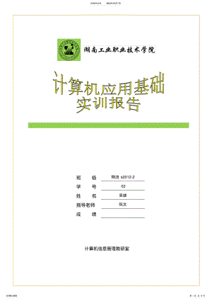 2022年2022年计算机应用基础实训报告格式改 .pdf