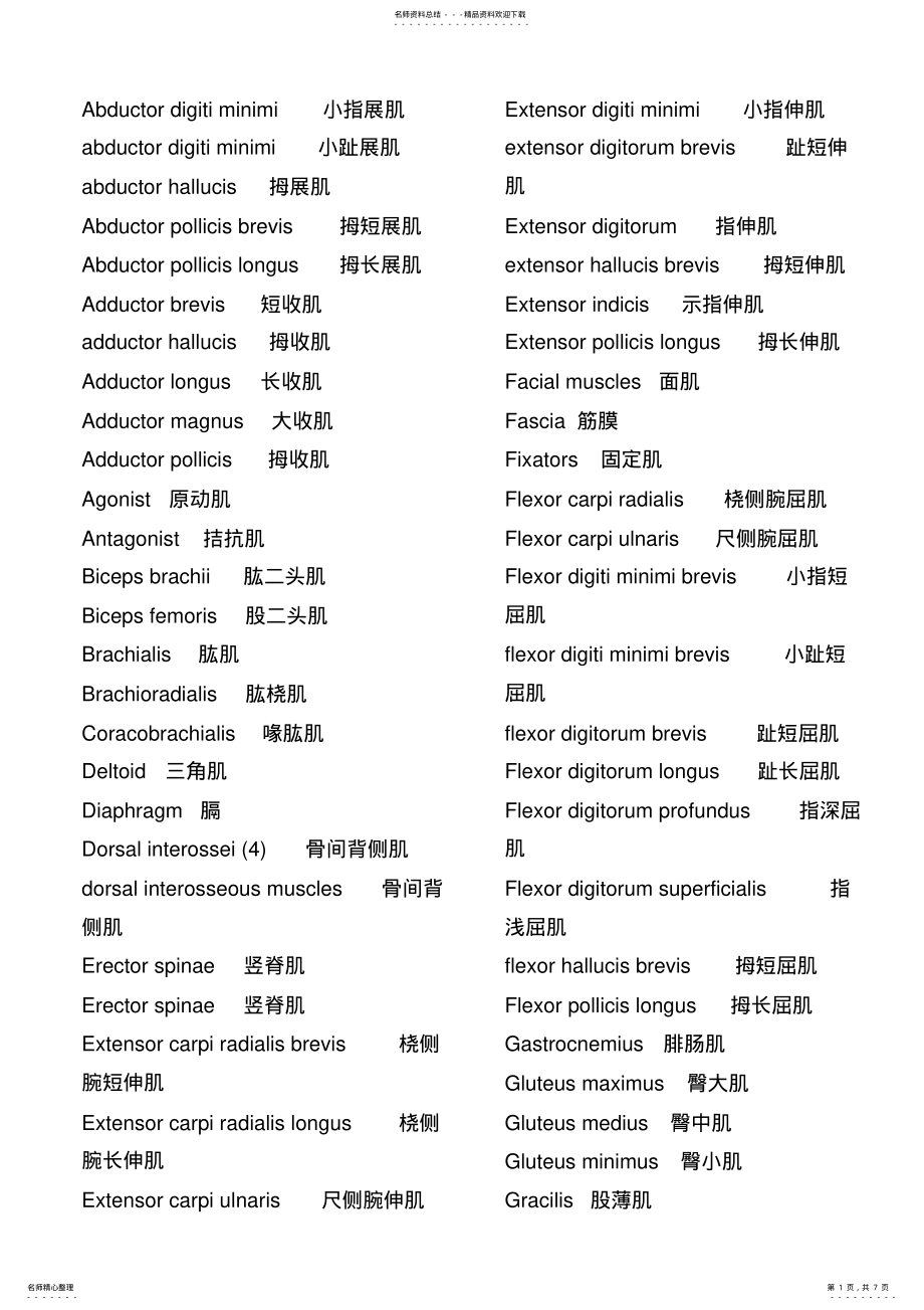 2022年2022年肌肉中英对照 .pdf_第1页