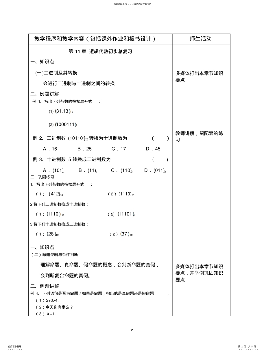 2022年2022年逻辑代数初步总习题 .pdf_第2页