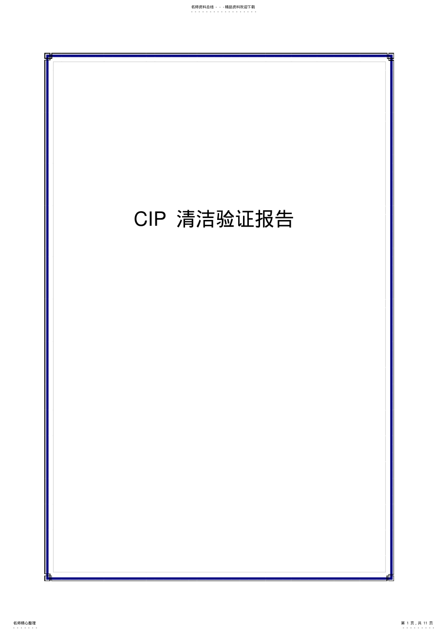 2022年CIP清洁验证报告 2.pdf_第1页