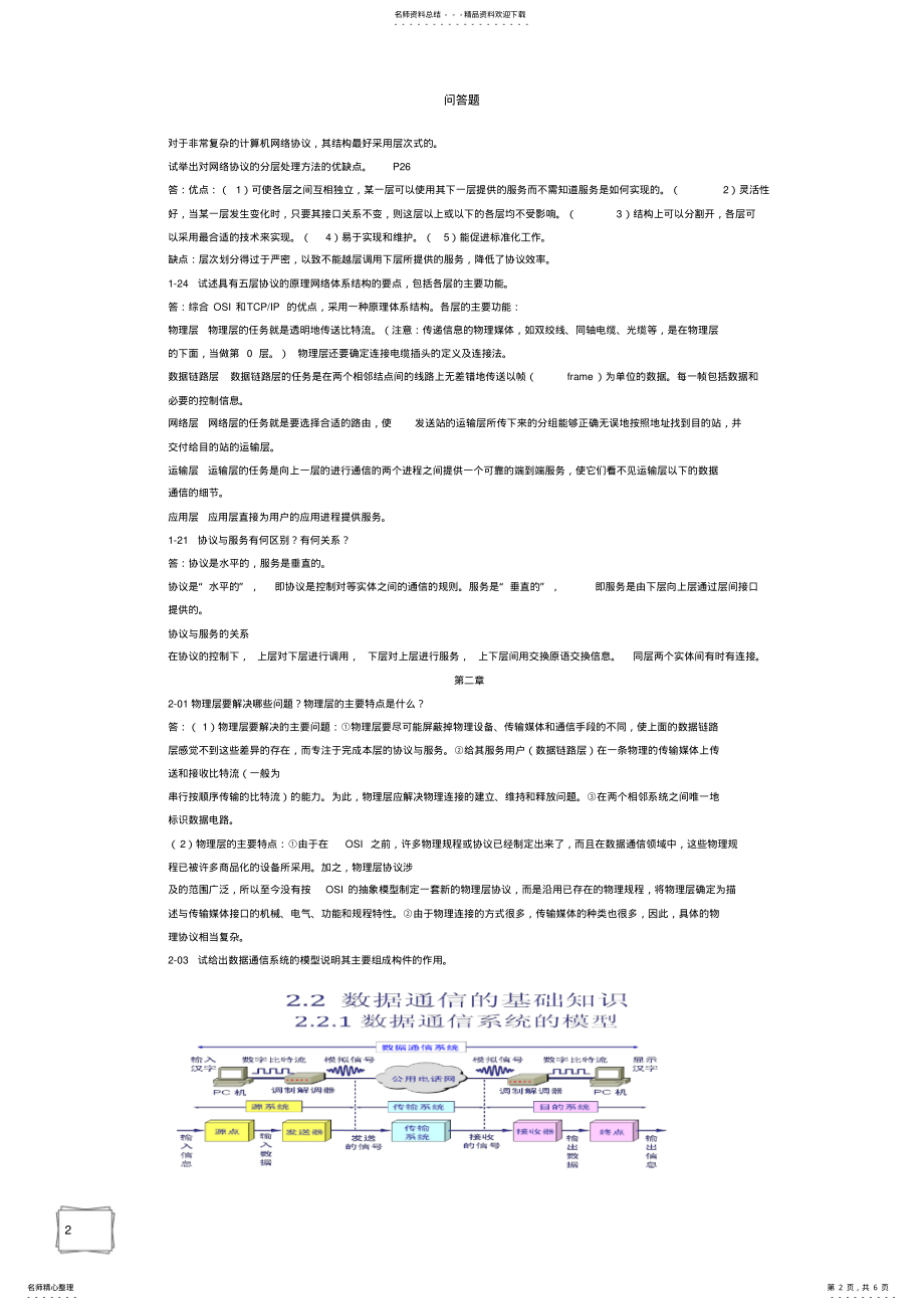 2022年2022年计算机网络第五版+简答题答案 .pdf_第2页