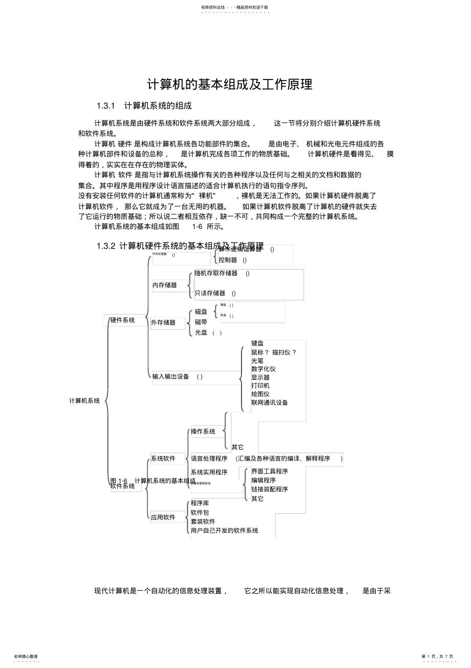 2022年2022年计算机的基本组成及工作原理 2.pdf_第1页