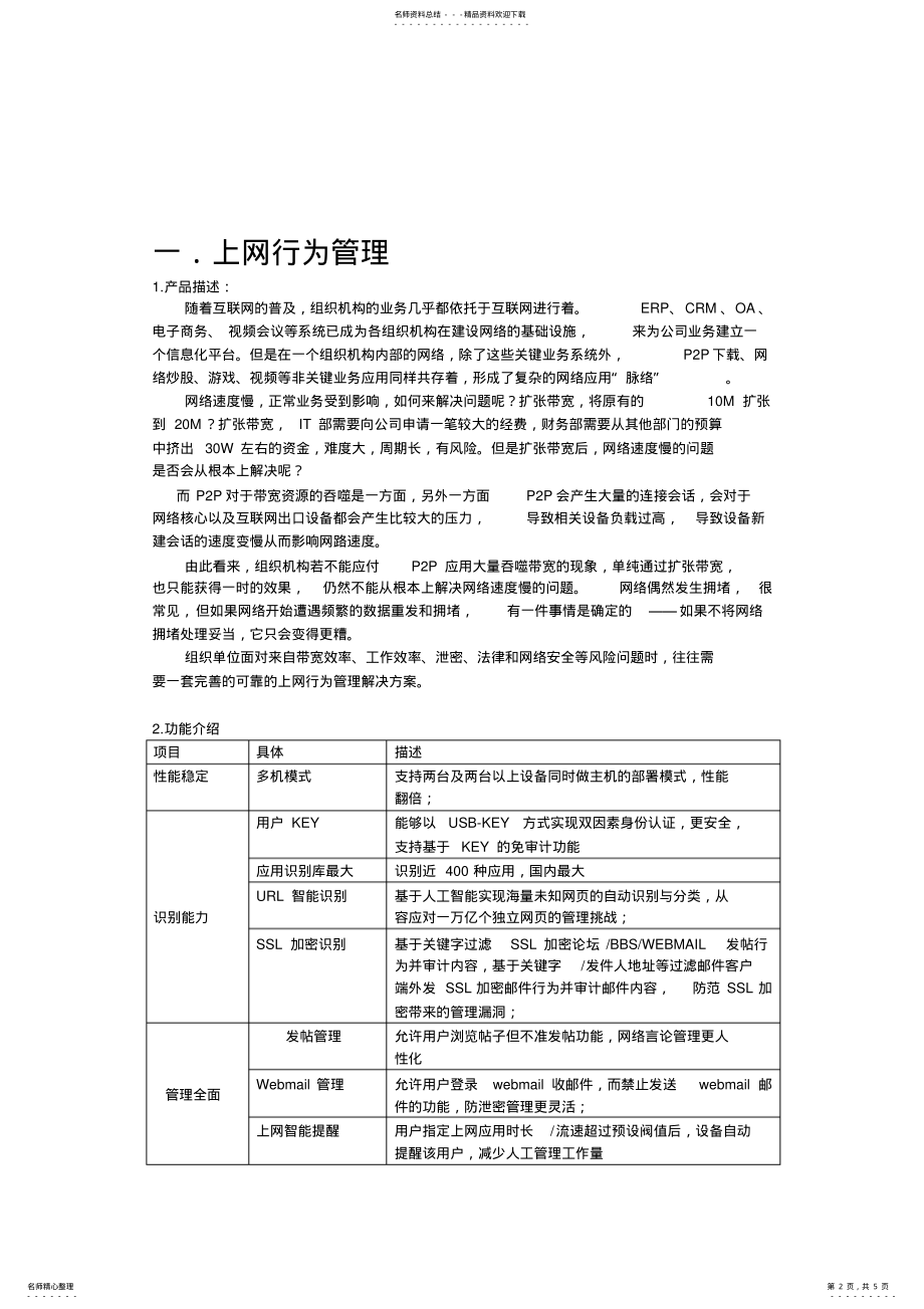 2022年深信服上网行为管理和入侵检测网关解决方案. .pdf_第2页