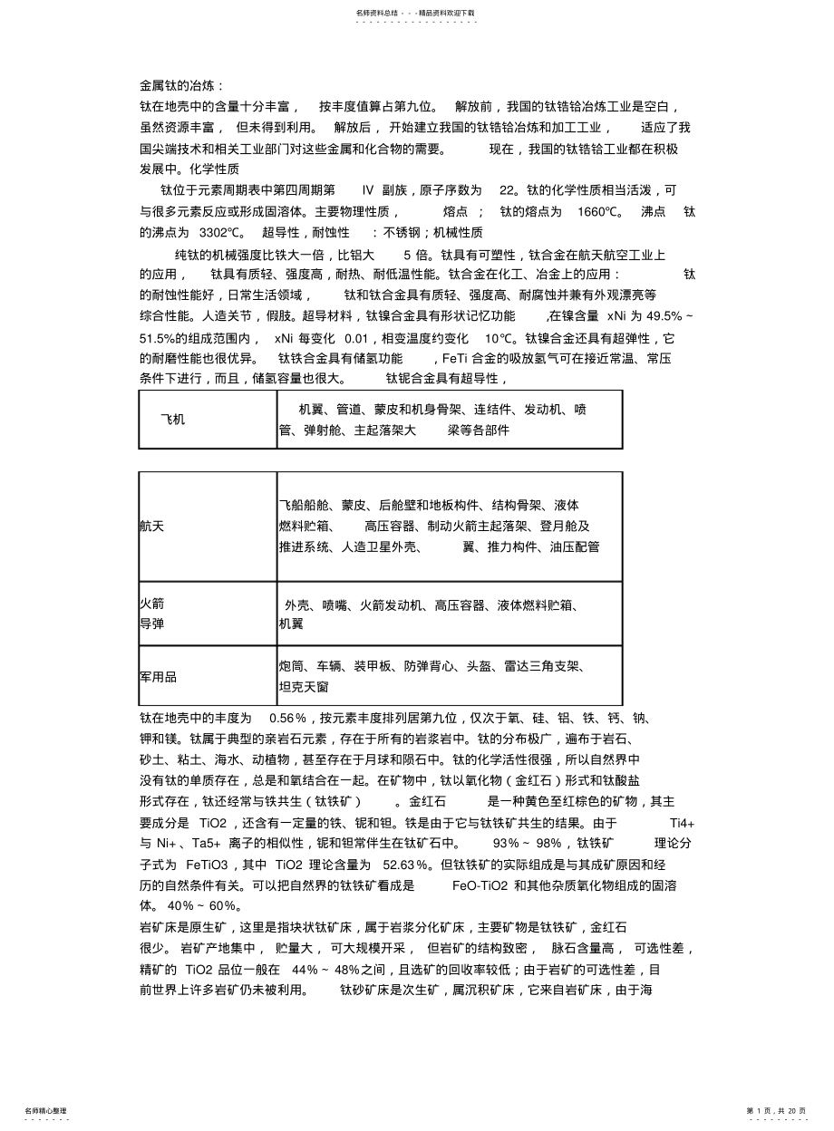 2022年2022年金属钛冶炼 .pdf_第1页