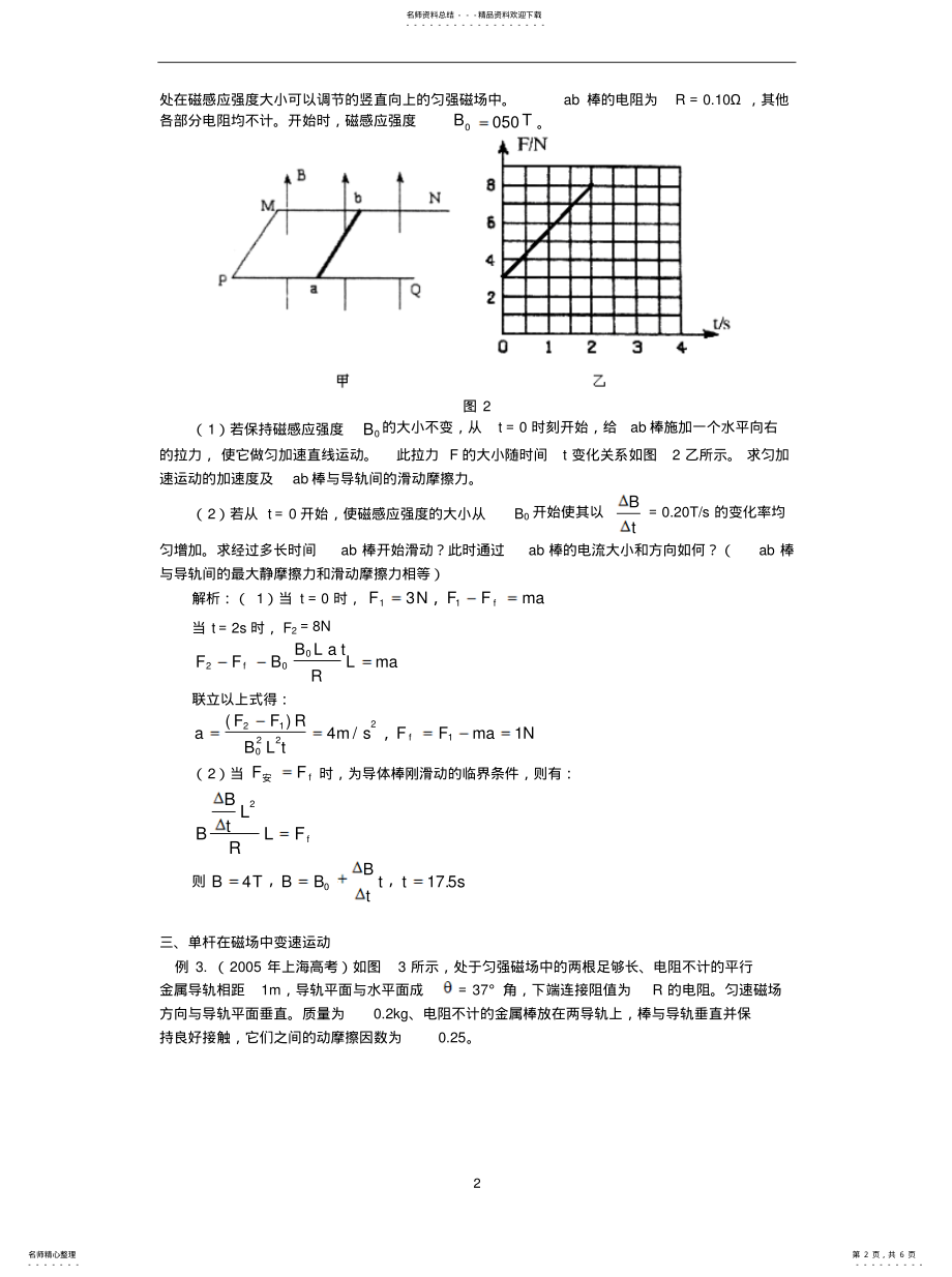 2022年模型组合讲解：电磁场中的单杆模型 .pdf_第2页