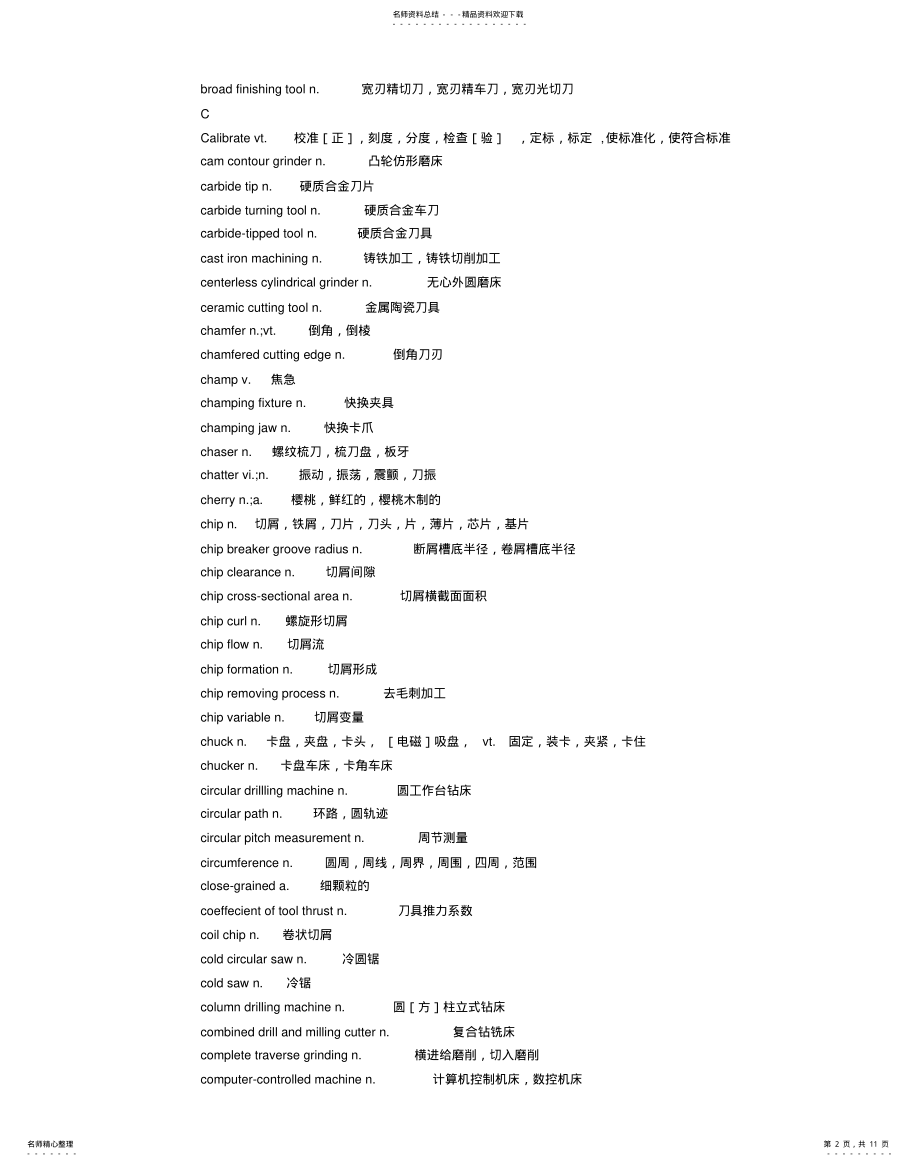 2022年2022年金属加工专业英语词汇借鉴 .pdf_第2页