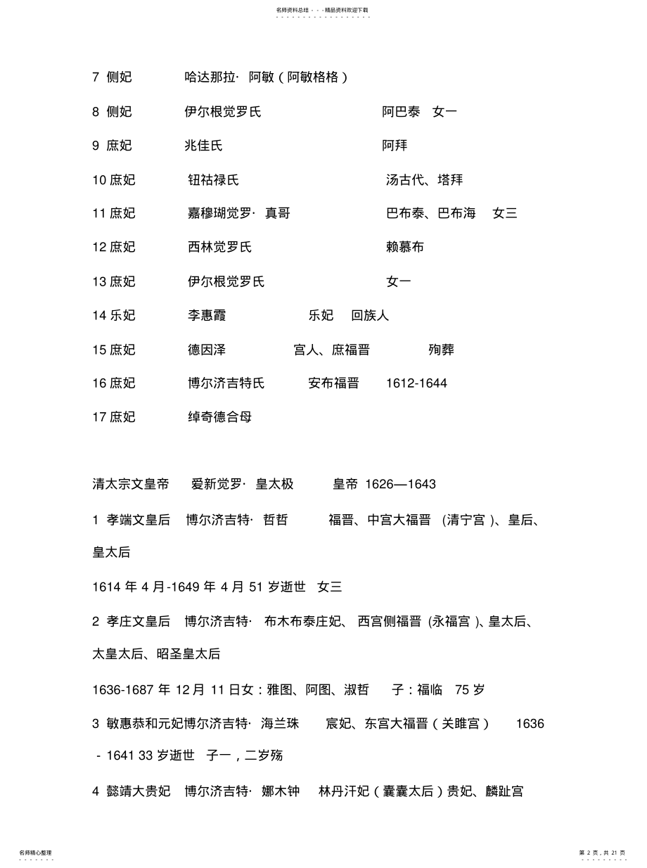 2022年清朝后妃列表 .pdf_第2页