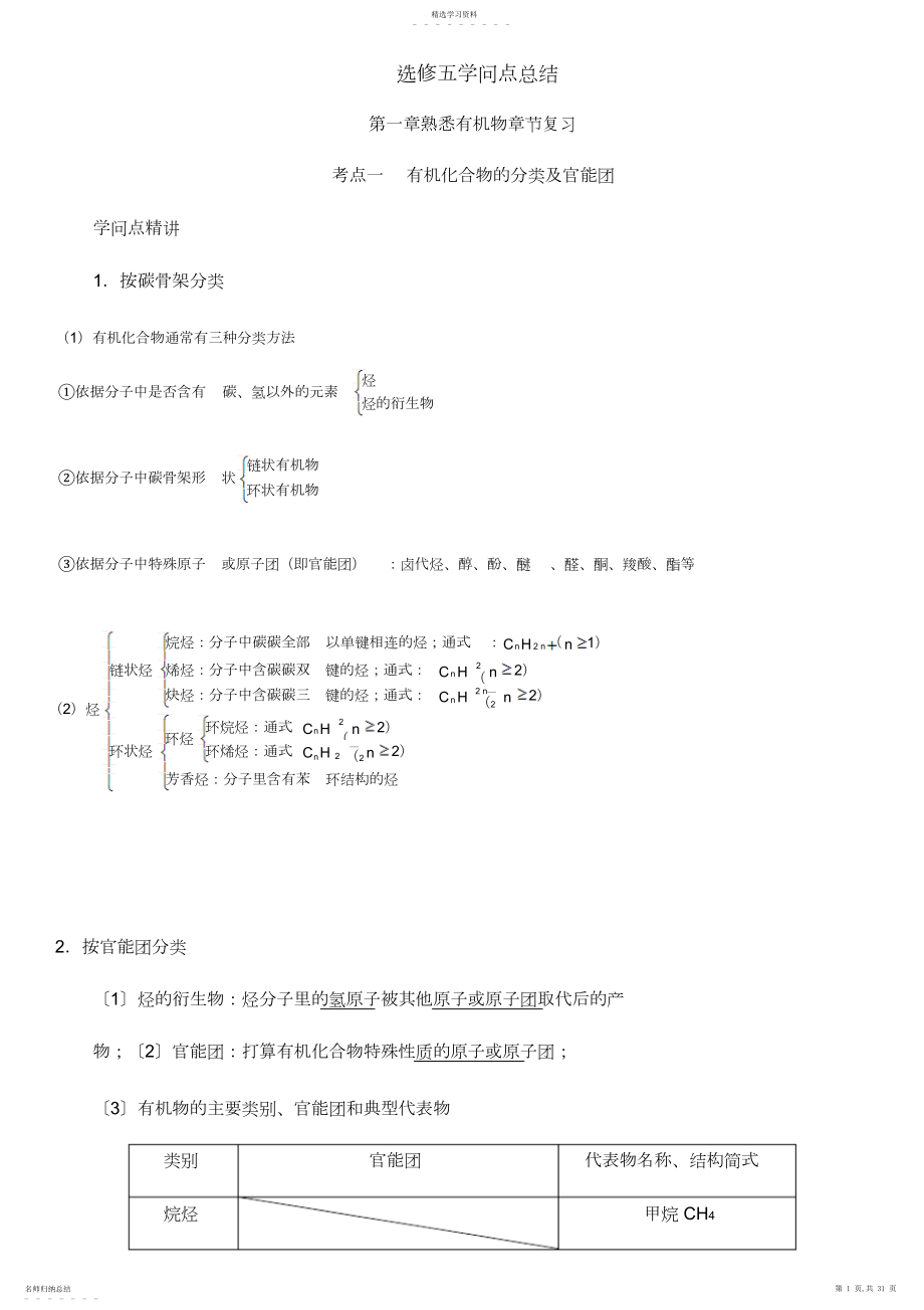 2022年有机知识点及应用技巧.docx_第1页