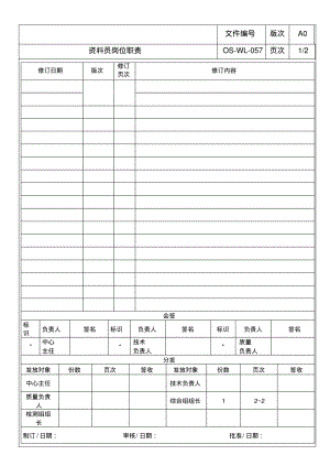 实验室资料员岗位职责.pdf