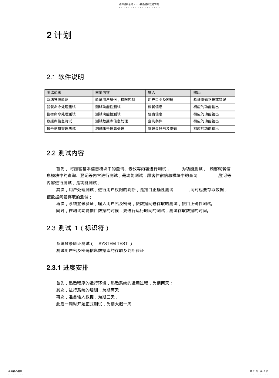 2022年2022年酒店管理系统测试报告 .pdf_第2页