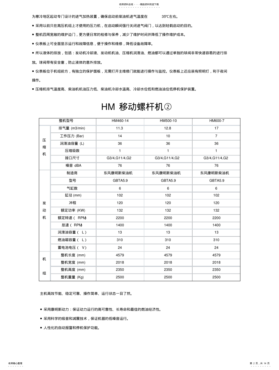 2022年柴油移动式空压机参数型号大全 .pdf_第2页