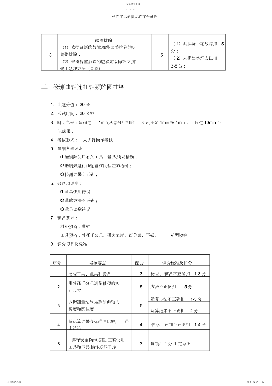 2022年汽车修理工高级操作技能试卷.docx_第2页