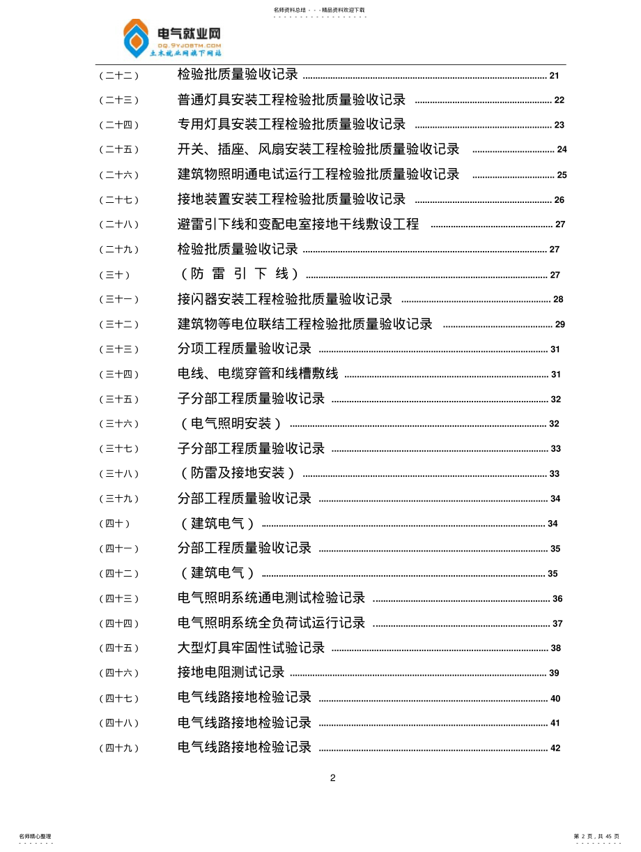 水电施工内业资料范例建筑电气全套验收资 .pdf_第2页