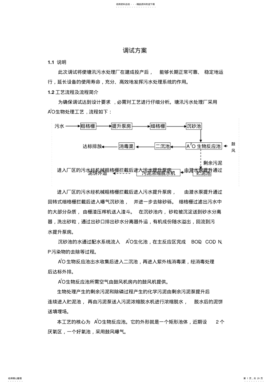 2022年污水处理厂总调试方案 .pdf_第1页