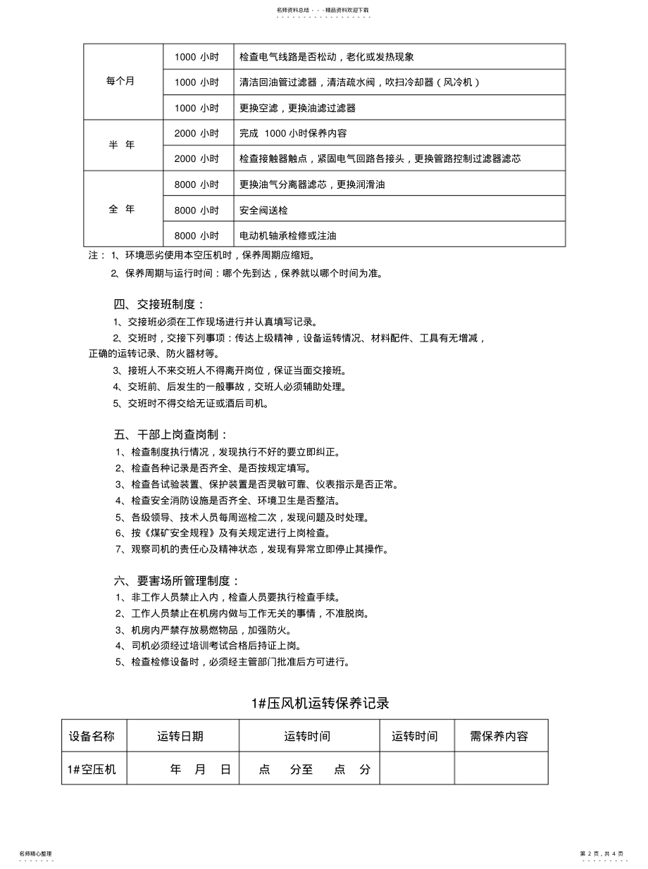 2022年2022年空压机房各种规章制度 .pdf_第2页