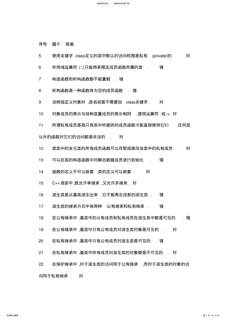 2022年C++判断题题库复习进程 .pdf_第2页