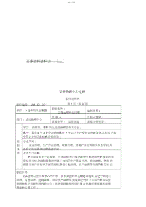 2022年某企业运营经理、商业与工业主管岗位说明.docx