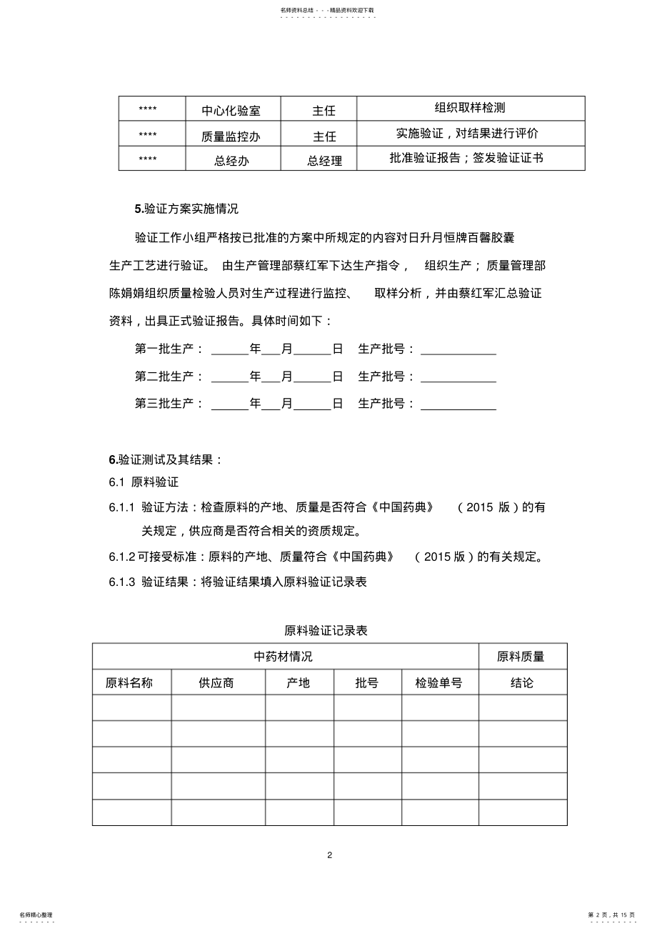 2022年2022年胶囊工艺验证验证报告 .pdf_第2页