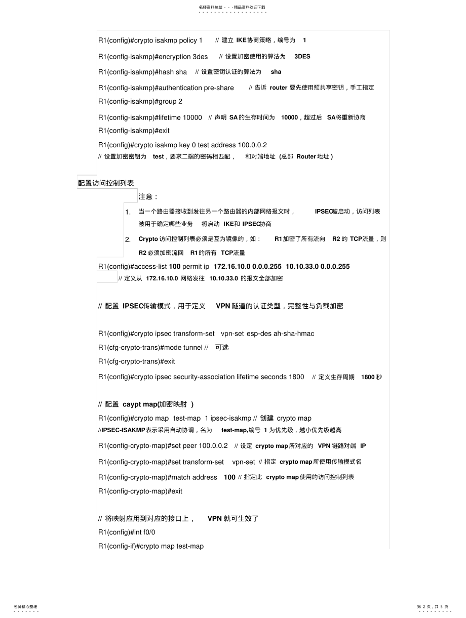 2022年Cisco路由器实现IPSECVPN配置 .pdf_第2页