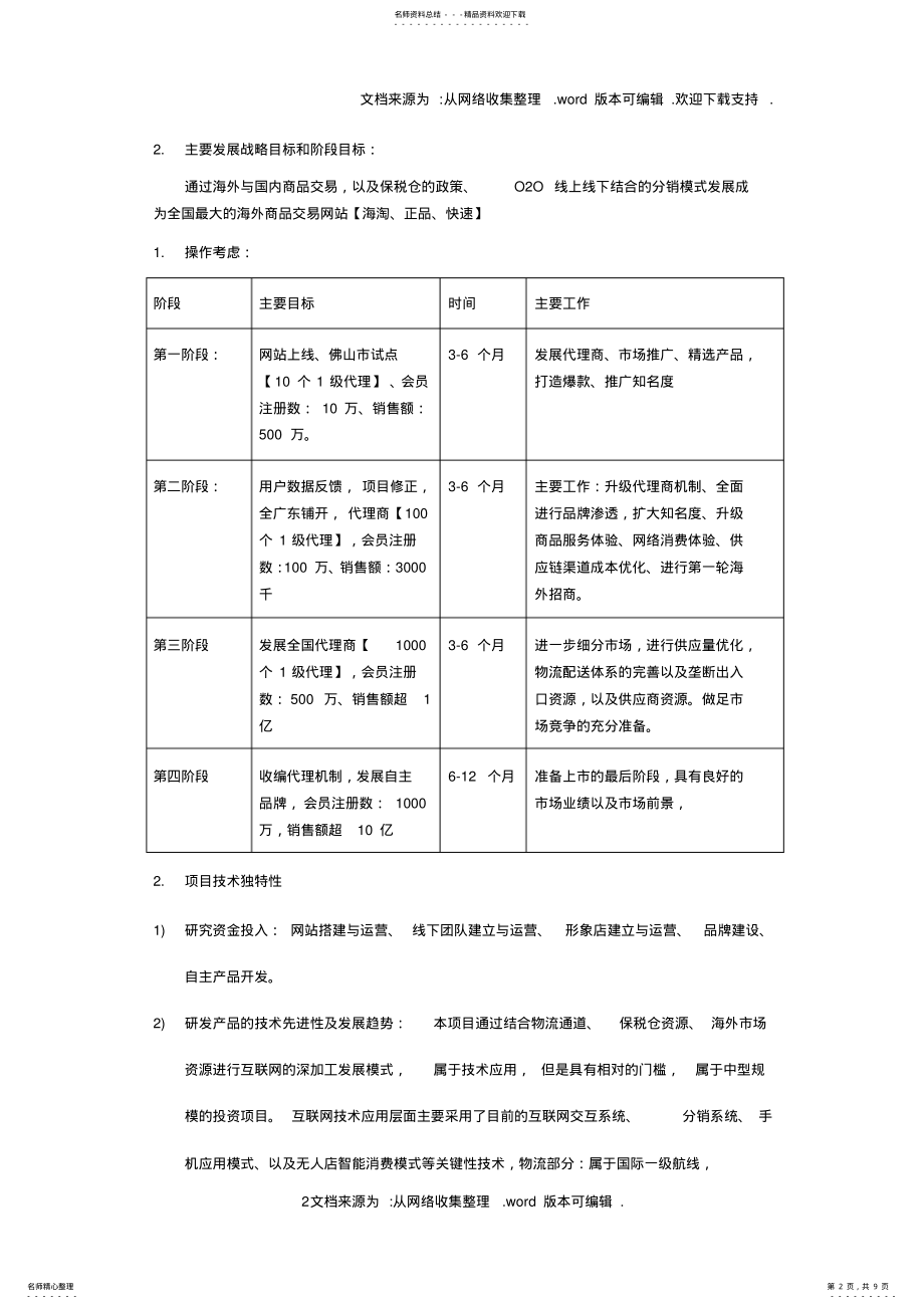 2022年2022年跨境电商项目计划书 2.pdf_第2页