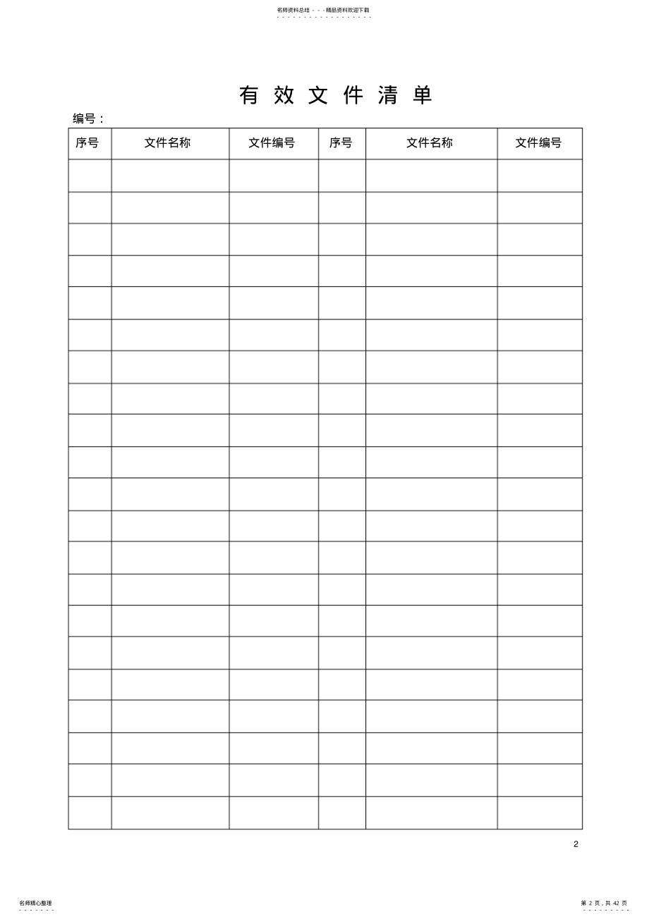 2022年ISO质量管理体系表格 .pdf_第2页