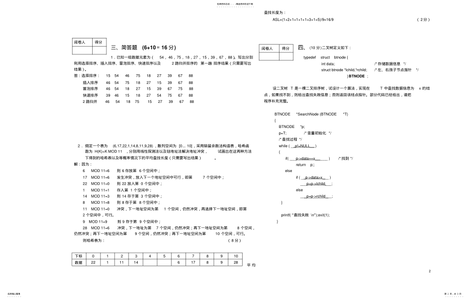 2022年2022年计算机软件技术基础试卷 .pdf_第2页