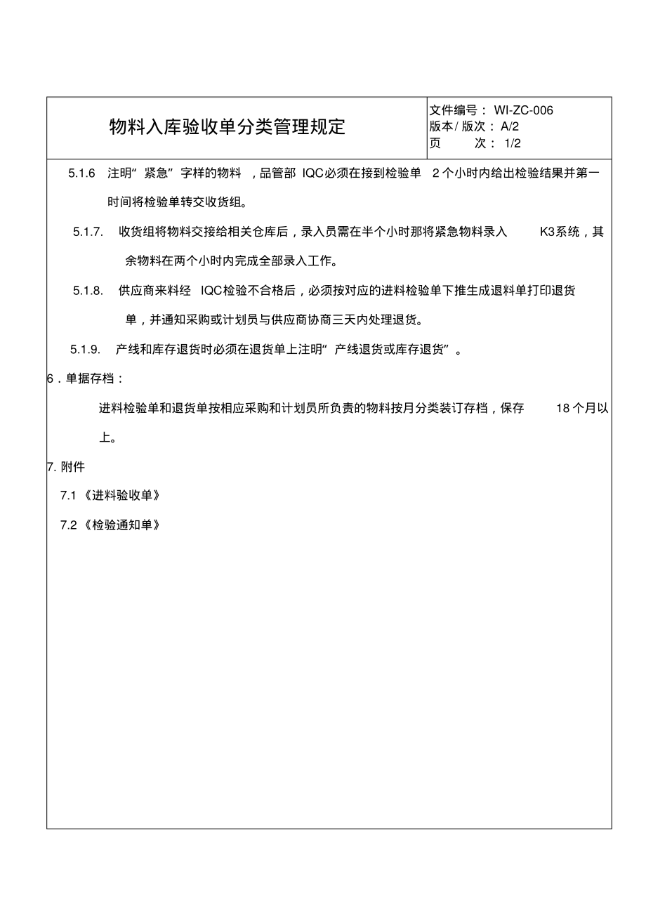 物料入库验收单分类管理规定.pdf_第2页