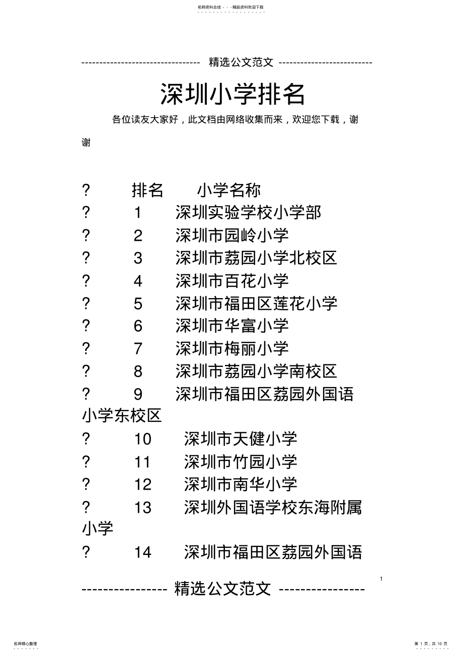 2022年深圳小学排名 .pdf_第1页