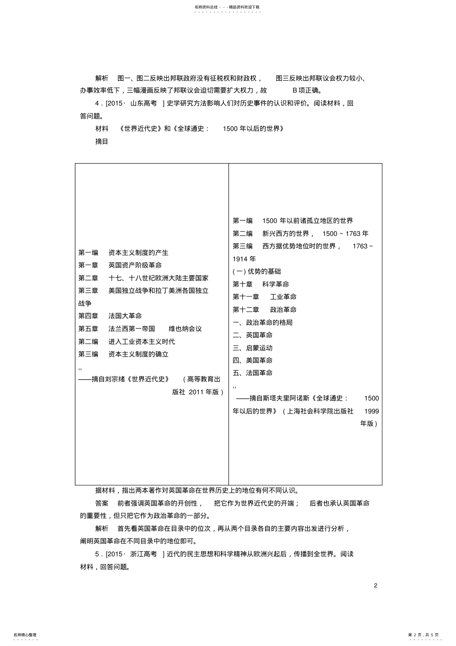 2022年2022年金版教程高考历史一轮复习第二单元古代和近代西方的民主政治第讲英国代议制和美国年宪法高考研析人民版 .pdf_第2页